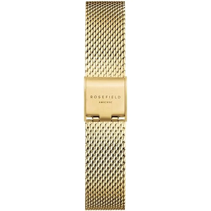 Rosefield Octagon XS Mesh Gold, Armbanduhr mit weißem Zifferblatt, 19.5 x 24 mm Goldgehäuse, Edelstahl, wasserdicht bis 3 ATM – Bild 4