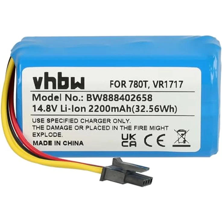 vhbw Akku kompatibel mit Blaupunkt BlueBot XSmart BPK-VCBB1XS, BlueBot XSmart BPK-VCBB1XE Saugroboter (2200 mAh, 14,8 V, Li-Ion) – Bild 1