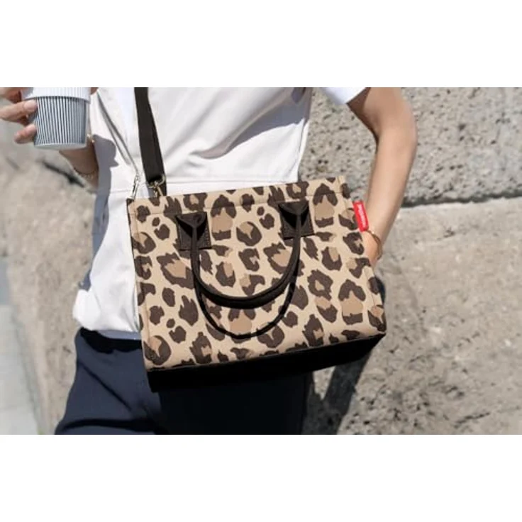 reisenthel daily shopper XS leo macchiato, Einkaufstasche mit Reißverschluss, wasserabweisend, 14x27x21 cm, Mehrfarbig – Bild 6
