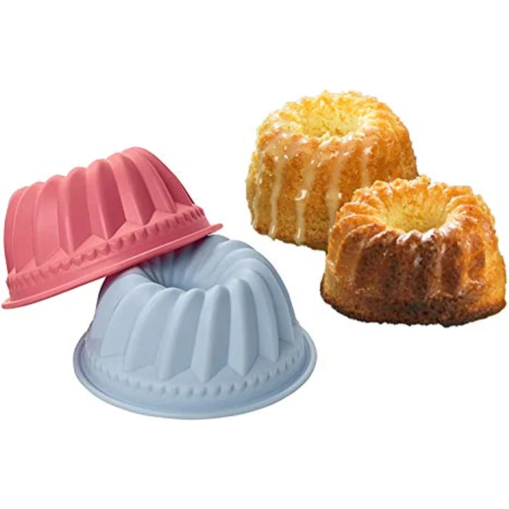 Lurch FlexiForm Mini Gugelhupf 6-er Set, Ø 7cm, Höhe 3.5 cm, Silikon, mehrfarbig, 8 x 8 x 8.2 cm – Bild 8