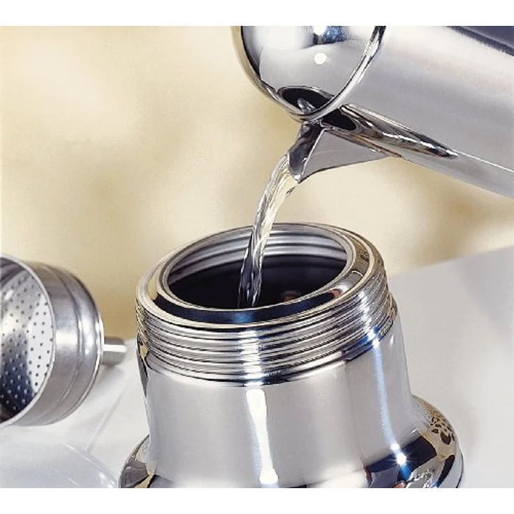 Cilio 342048 Manuelle Kaffeemaschine Mokka-Kanne Edelstahl, Espressokanne, Silber – Bild 2