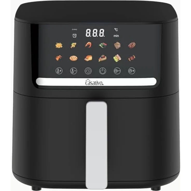 Casativo Heißluftfritteuse CH9693, 1600 W, 11 Programme, 6,5L Volumen, LED-Touch-Display – Bild 1
