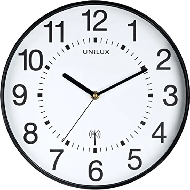 Unilux Funk-Wanduhr Maxi Wave, 37,5cm, schwarz