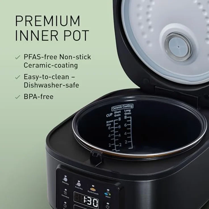 PANASONIC SR-DA152KXE Reiskocher, 770 Watt, 1,5 Liter, Schwarz, mit Dampfkorb und Warmhaltefunktion – Bild 4