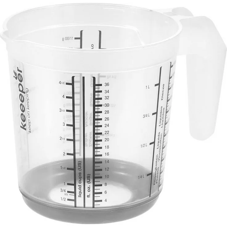keeeper Messbecher Massimo 1l nordic grey rutschfest mit Henkel und Skala