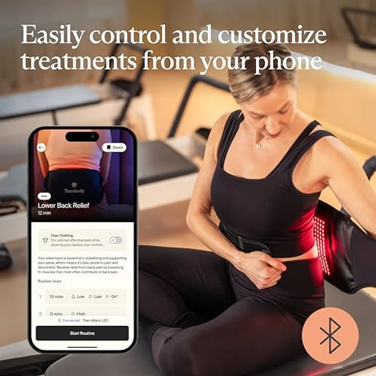 Therabody ThermBack LED Wärmegürtel, 4-in-1 Therapiebandage mit Ferninfrarot, Wärme, Vibration, zur Schmerzlinderung im Rücken, fördert Erholung und Beweglichkeit – Bild 8