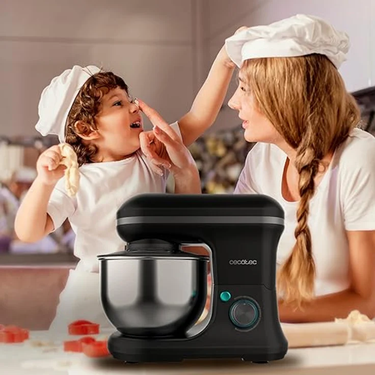 Cecotec Rühr- und Knetmaschine Cecomixer Merengue 5L 1200 Ice-Cream Schwarz. 1200 W, 5-Liter-Schüssel aus Edelstahl und Zubehör zum Schlagen und Kneten, inklusive Funktion zum Eiscreme machen – Bild 3