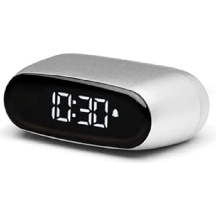 Lexon MINUT, kompakter Mini-Wecker mit VA-LCD-Display, Pure Black, Touch-Steuerung, Snooze-Funktion, wiederaufladbarem Akku und Aluminium-Finish – Bild 2