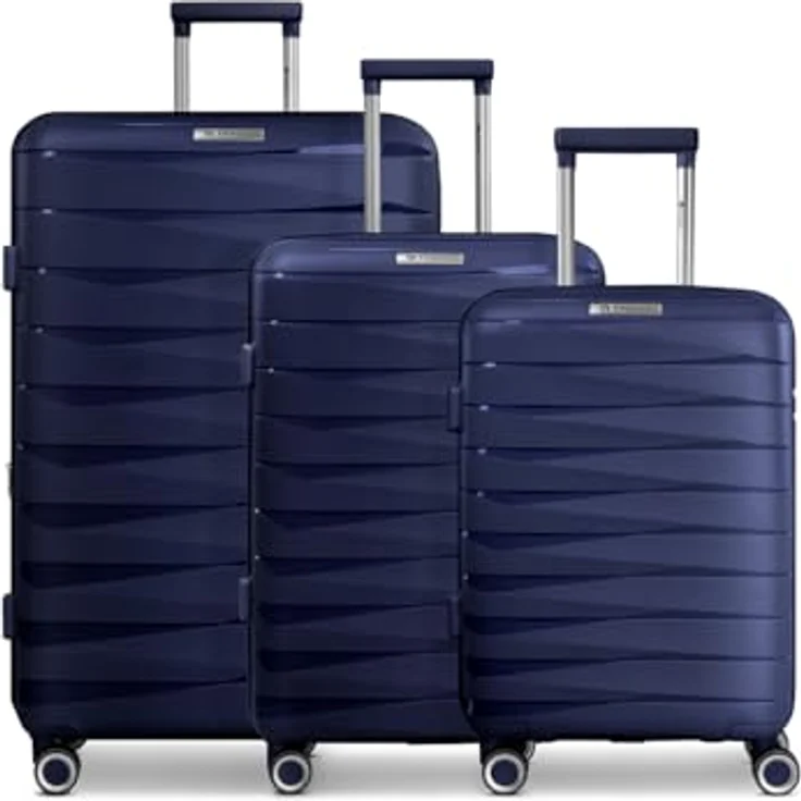 Franky Trolleyset London, 4 Rollen, (3-teilig, 3 tlg), Polycarbonat, Schwarz – Bild 1