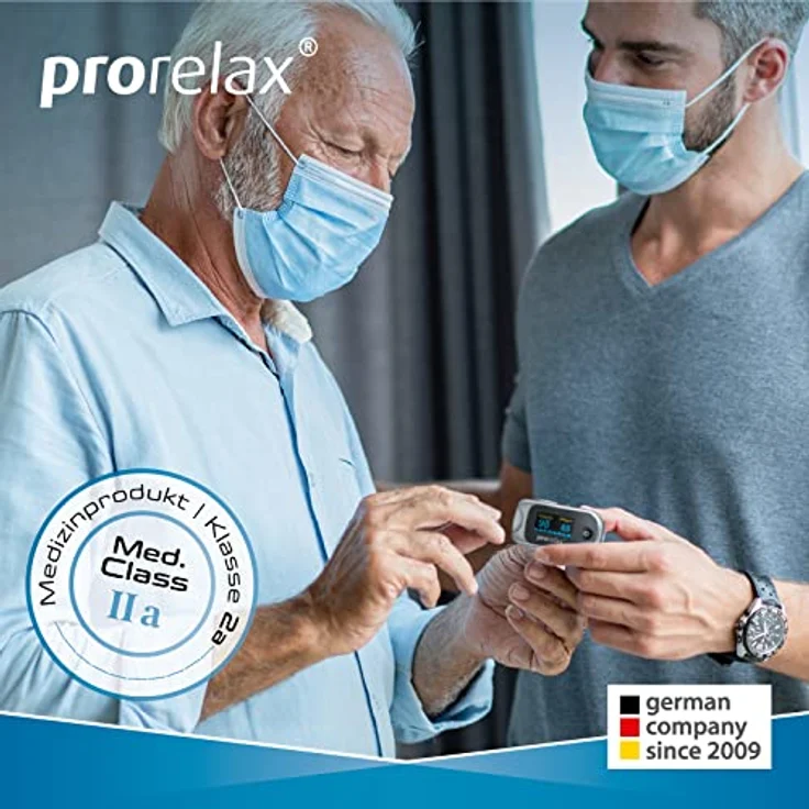prorelax Pulsoximeter | Zur Selbstkontrolle von Herz-Frequenz, Puls-Frequenz und arterieller Sauerstoffsättigung | Einfache Messung am Finger | LED-Display mit großen Ziffern – Bild 3