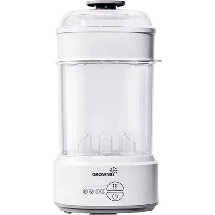 Grownsy Flaschensterilisator mit Trockner, elektrische Dampfreinigung für Babyflaschen und Zubehör, grau