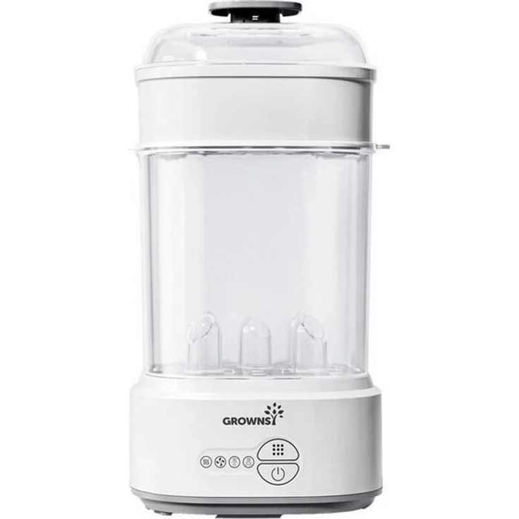 Grownsy Flaschensterilisator mit Trockner, elektrische Dampfreinigung für Babyflaschen und Zubehör, grau