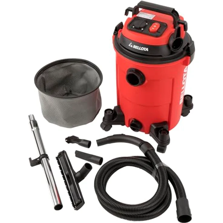 Bellota ASL2500SE, Bodenstaubsauger mit 2 kW Leistung für Nass- und Trockensaugen, rot – Bild 1