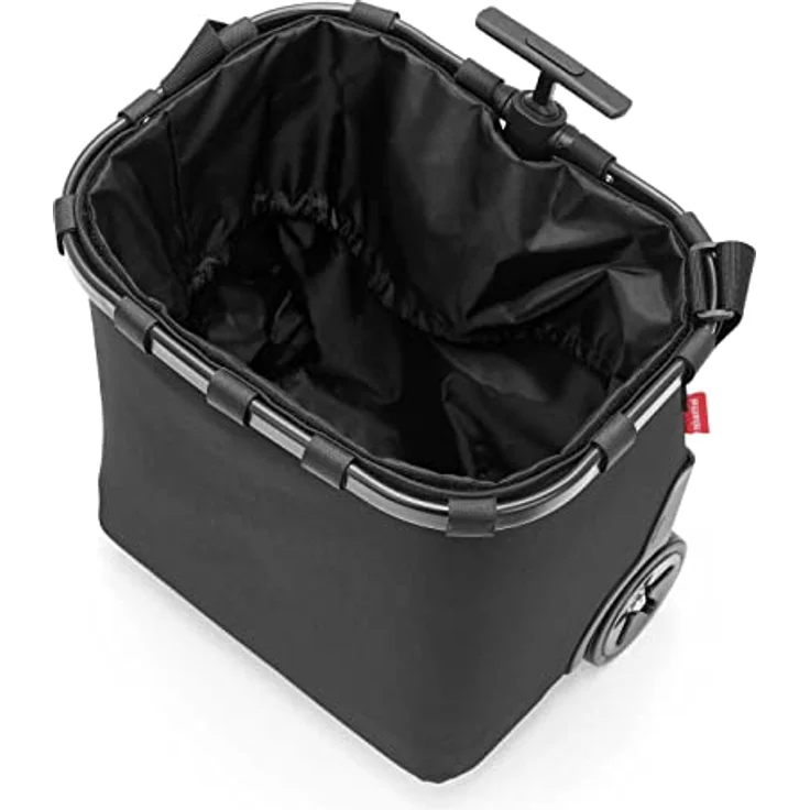 reisenthel carrycruiser  Tragbarer Einkaufstrolley mit stabilem schwarzen Aluminiumrahmen, Schultergurt und herausnehmbarer Netz-Innentasche  Aus wasserabweisendem Material, Farbe:Frame Black/Black – Bild 4