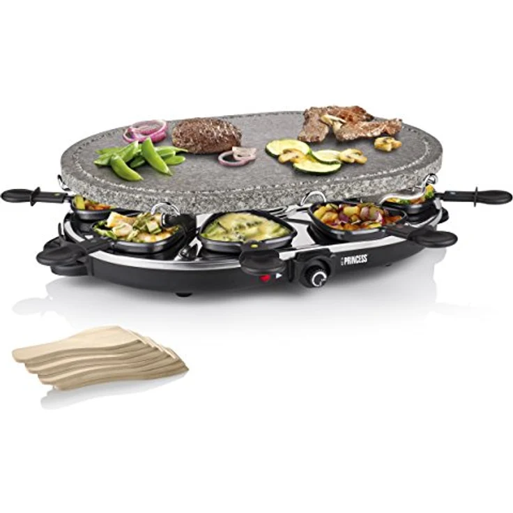 Princess Raclette Grill für bis zu 8 Personen - mit Steingrill und spülmaschinenfestes Zubehör, 162720 – Bild 2