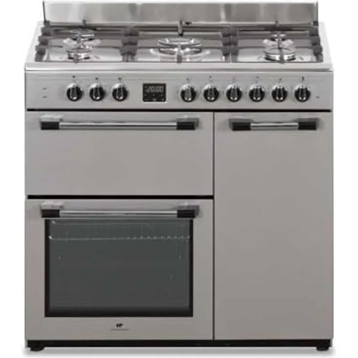 Continental Edison CECP903FIX Gasherd, 5-flammig, 3 Elektroöfen, Edelstahl, 90 cm breit