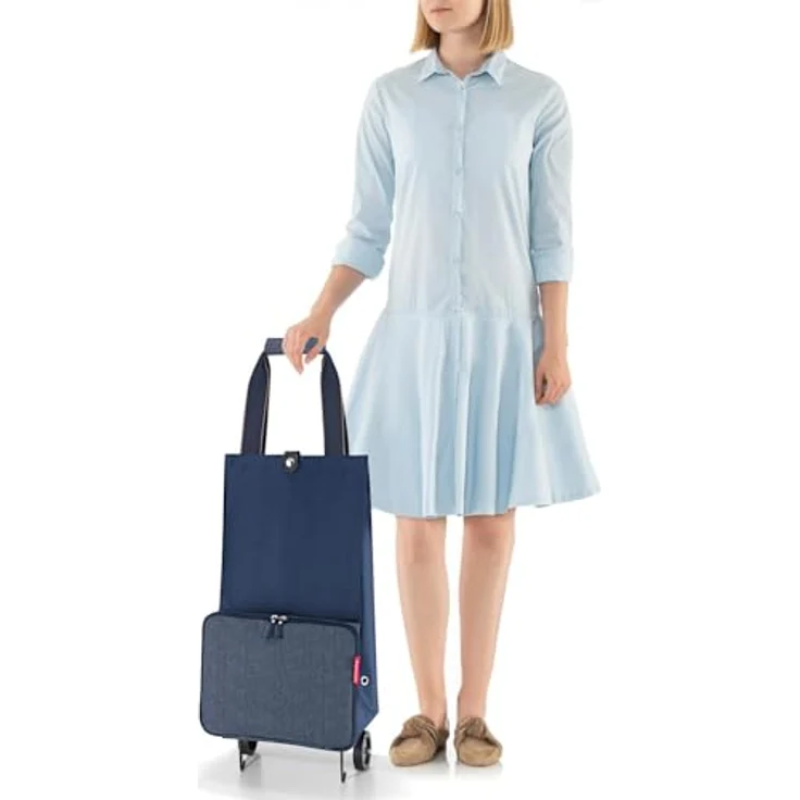 reisenthel Blau (Foldabletrolley Herringbone Dark Blue), Dunkelblau, Talla única, handgepäck – Bild 4