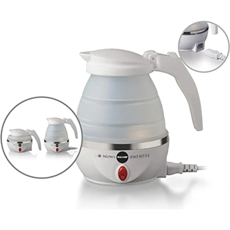 Macom 862 Space Kettle Elektrischer Wasserkocher, kompakt, platzsparend, für unterwegs, Weiß – Bild 5