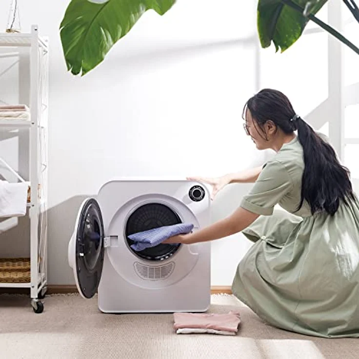 Green Blue GB405, Elektrischer Wäschetrockner 830W, Ablufttrockner mit 3kg Kapazität, 5 Trocknungsprogramme, freistehend oder wandmontierbar, inkl. 2 Filtersets – Bild 2
