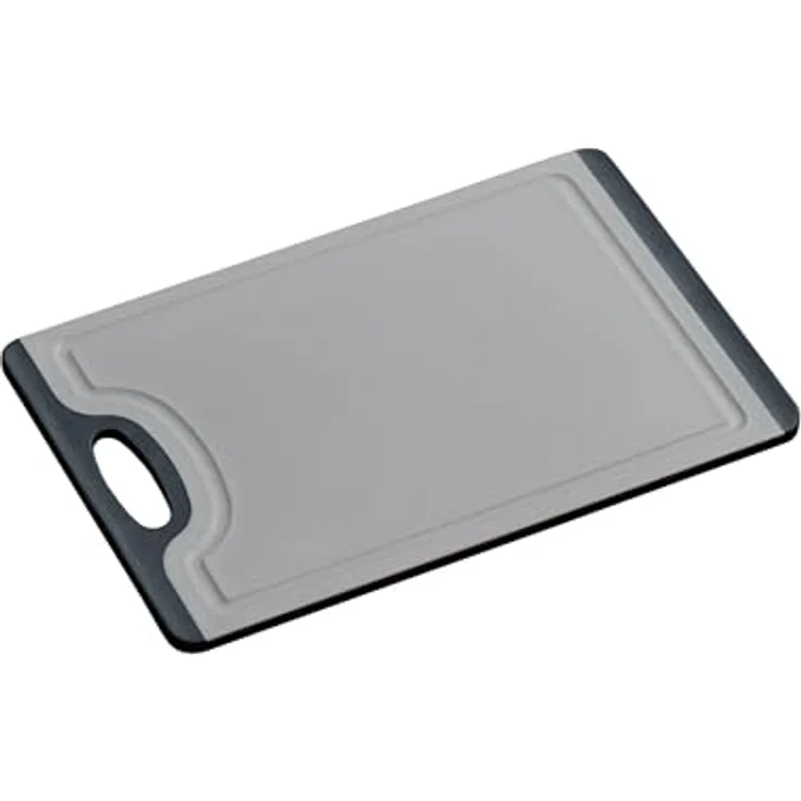 Kesper Schneidebrett, Kunststoff (PP/TPE), grau/schwarz, 29,5 x 19,5 x 0,75 cm, spülmaschinengeeignet, mit Rutsch-Stopp – Bild 1