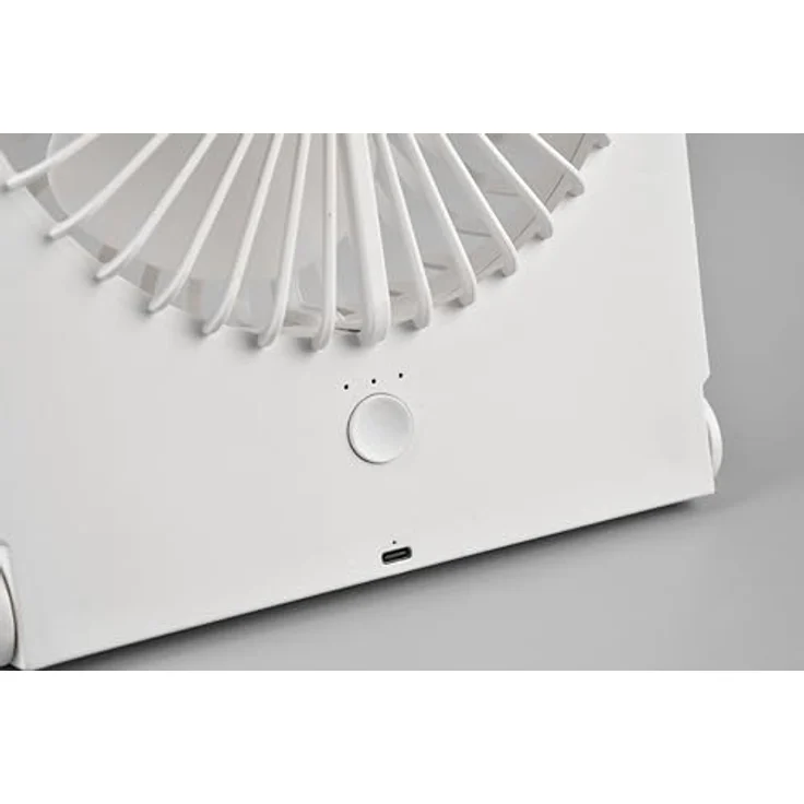 Reality Leuchten BREEZY Tischventilator, leise, Akku Lüfter mit USB-C, 23cm, weiß matt – Bild 3