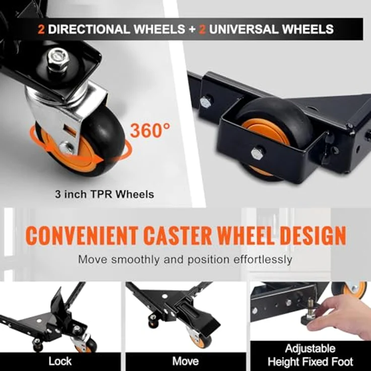 VEVOR Mobiler Sockel, universeller mobiler Unterbau aus Q235-Kohlenstoffstahl, einstellbar & robust, für Holzbearbeitungsgeräte, Bandsägen, Elektrowerkzeuge, Maschinen – Bild 3