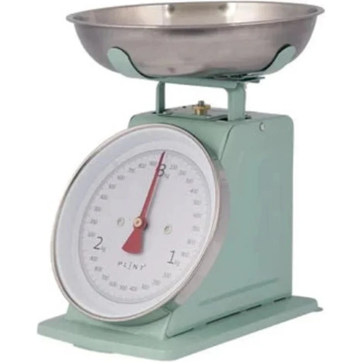 Plint Retro Küchenwaage, analoge Metallwaage mit großem Analogdisplay, wiegt bis 5 kg, Tare-Funktion, vintage Design – Bild 1