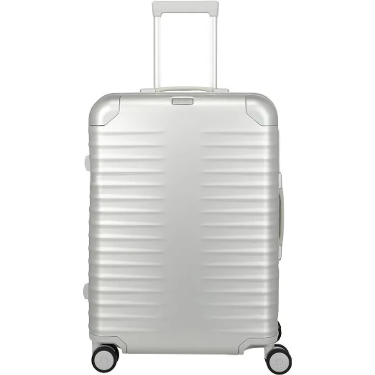 Titan Eternity 4 Rollen Trolley M, 69 cm, silberfarben, 100% Aluminium, geräumig und leicht