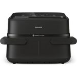 Philips NA150 Luftfritteuse 7.1 Liter 2450 Watt schwarz, Serie 1000 Airfryer mit flexiblem/doppeltem Korb, 10 Kochmethoden, App für Rezepte NA150/00