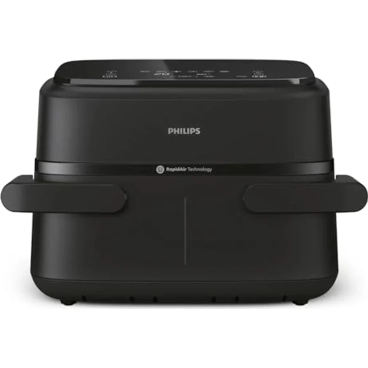 Philips NA150 Luftfritteuse 7.1 Liter 2450 Watt schwarz, Serie 1000 Airfryer mit flexiblem/doppeltem Korb, 10 Kochmethoden, App für Rezepte NA150/00 – Bild 1