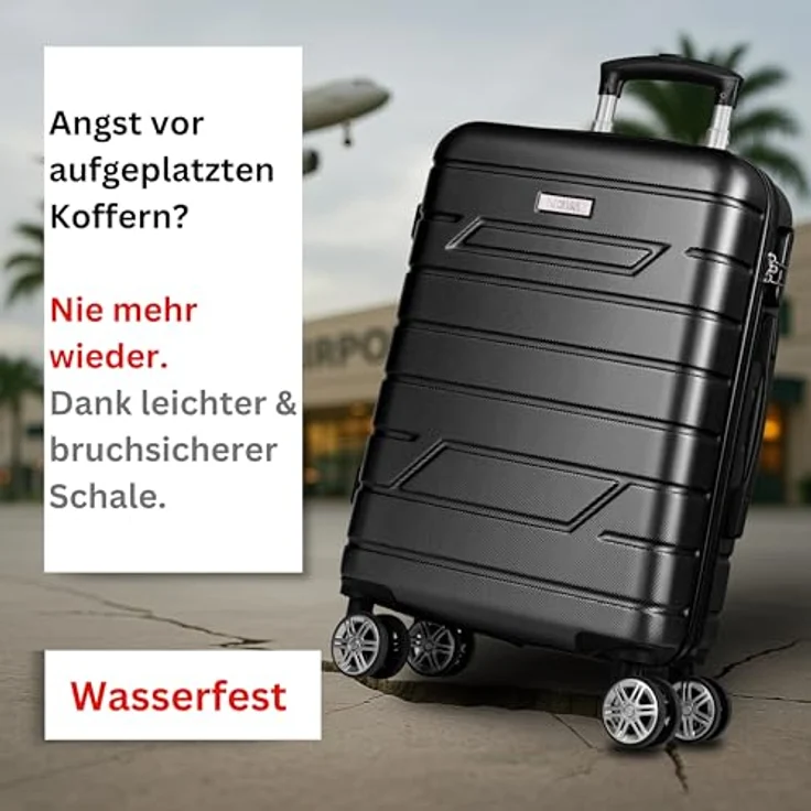 NOWI Bergamo 4 Rollen Kabinentrolley, 56 cm, schwarz, 100% ABS, kompakt (39x22 cm) – Bild 2