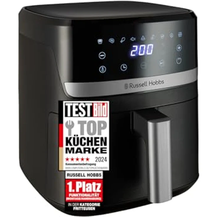 Russell Hobbs Heißluftfritteuse XL 5,5 l Rapid AirFryer SatisFry, 9 Programme, spülmaschinenfest, Fritteuse ohne Öl, TouchScreen, sehr leise, kompaktes Gehäuse – Bild 1