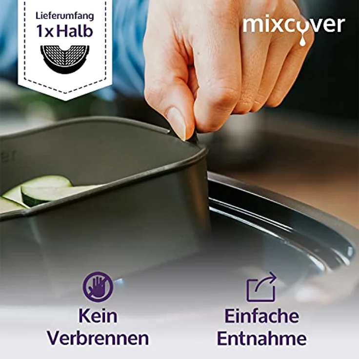 Mixcover Küchenmaschinen-Adapter mixcover Garraumteiler (HALB) für Monsieur Cuisine Connect & Smart Dampfgarraum – Bild 4