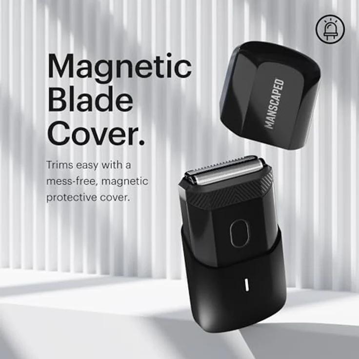 Manscaped Refining The Gentleman The Handyman™: Reise-Rasierapparat mit USB-C-Ladekabel, 60 Minuten Laufzeit, abwaschbar, Langhaartrimmer und Folienscherkopf, schwarz – Bild 5