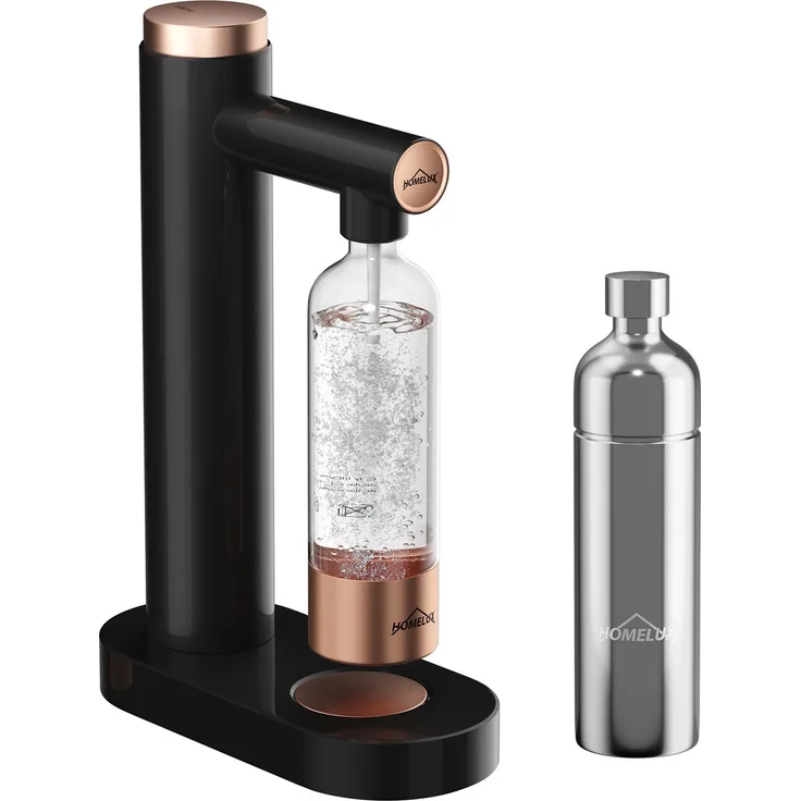 HOMELUX Wassersprudler Sprudelwasser Maschine Mit 1L PET-Flaschen & 1L 316 Edelstahl-Flasche, Soda Maker Water Carbonator, (3-tlg)