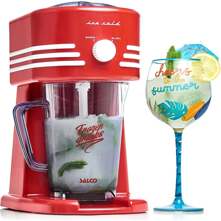 Salco SNC31 Retro Frozen Beverage Station Slush & Crushed-Ice, Eis-Herstellung zum Event, Retro-Design, 50er Jahre, Kindergeburtstag