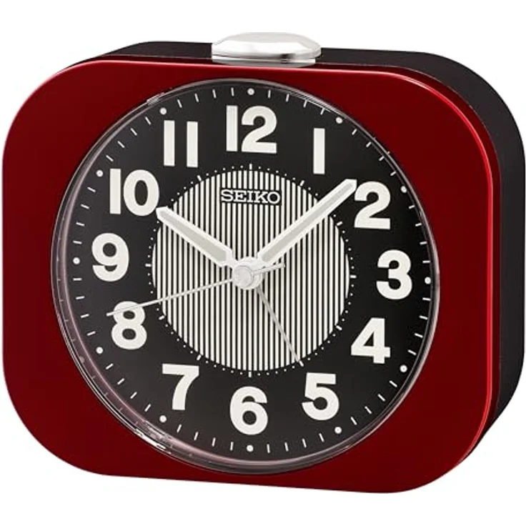 Seiko Clocks Wecker QHE206R, Wecker mit stillem Sekundenzeiger, Snooze-Funktion und 3,9 Zoll Kunststoffgehäuse, rot – Bild 1