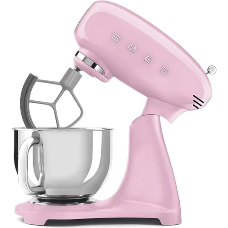 Smeg SMF05PKEU Planetaria Knetmaschine, 10 Geschwindigkeitsstufen, 4,8 l Schüssel, 800 W, Rosa, mit Smooth Start und Steady Mix System – Bild 3