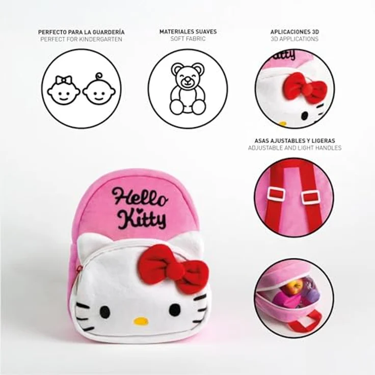 Cerdá Hello Kitty Freizeitrucksack, 22 cm, hochwertiger Rucksack für Kindergarten und kleine Abenteuer – Bild 3