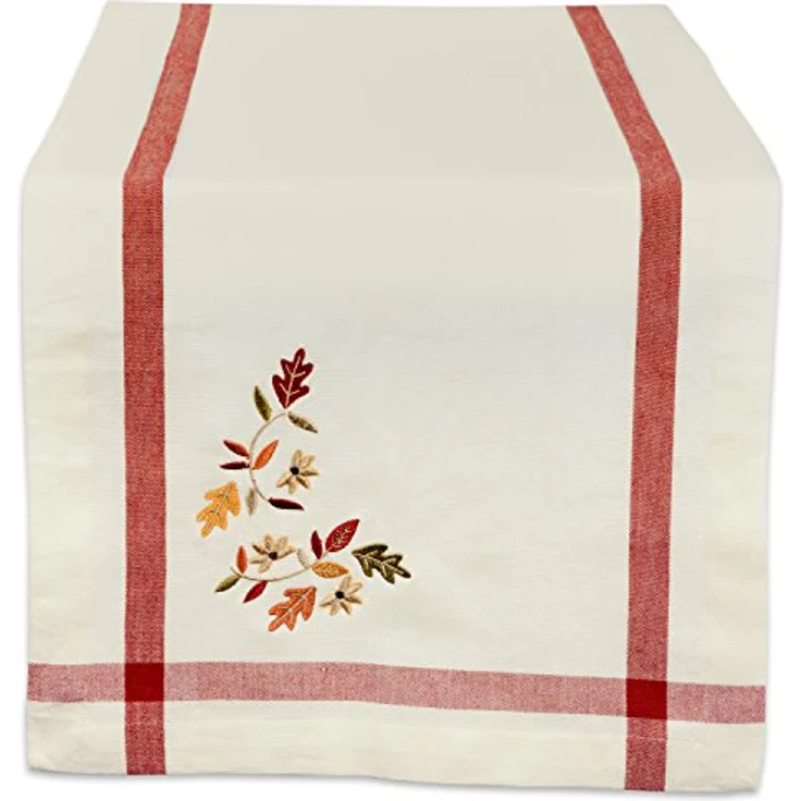 DII 100% Cotton Cloth Napkins Fall Leaves with Border, Set, 6 Piece – Bild 2