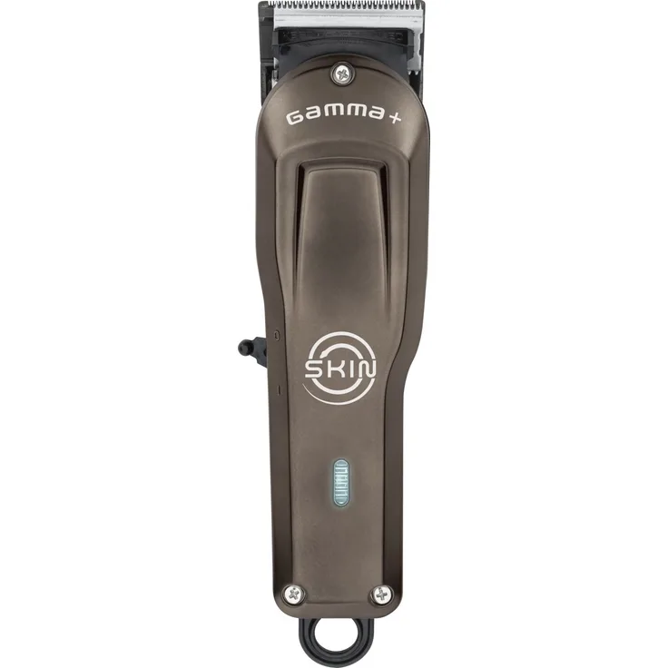 Gamma Piu GAMMAPIU' Skin Bulk Balding Clipper Professional Men's Hair Clipper Super Trimmer Rotating Motor Adjustable Blade 45mm Zero-Gap 2 Hours Cordless Runtime 3 Covers 5 Combs, DLC Black Diamond Carbon Blade, Red