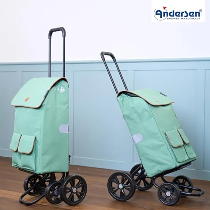 Andersen Shopper Quattro Shopper Ipek Ma Einkaufstrolley, 58 cm, salbeigrün, 100% Polyester, 35 x 22 cm – Bild 6