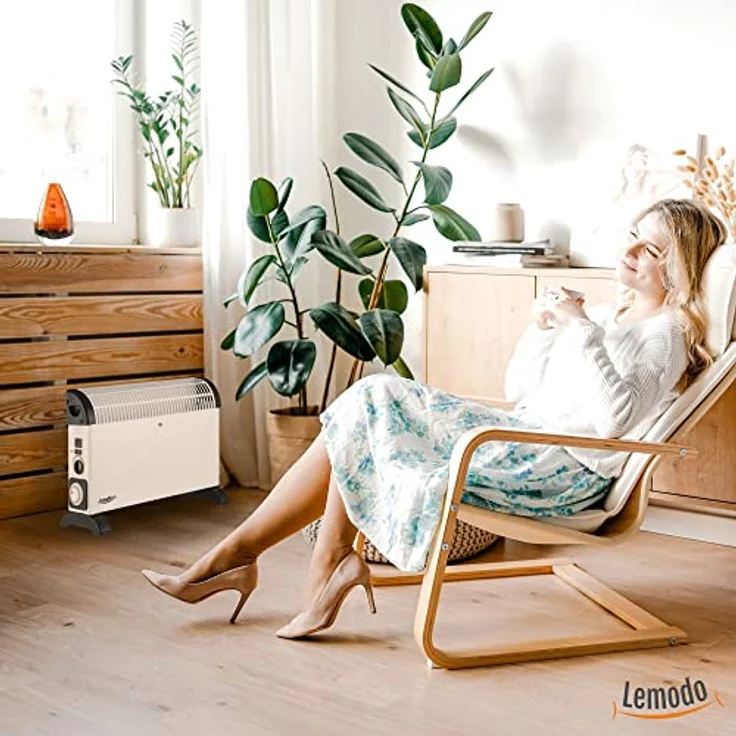 LEMODO Elektroheizung | Mobile Konvektor Heizung | Elektrische Heizung mit 3 Leistungsstufen (750W / 1.250W / 2.000W) | Heizgerät ohne Gas und ohne Öl | Energiesparender Elektroheizkörper – Bild 5