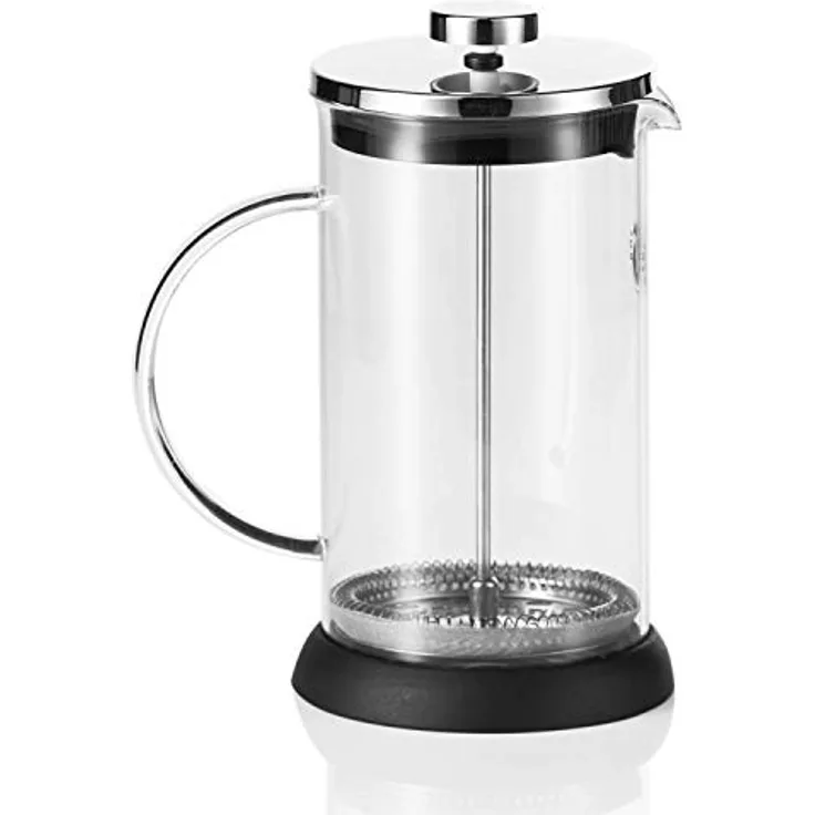Coffee Fox French Press aus Glas Kaffeezubereiter Pressfilterkanne 1 Liter Kaffeebereiter Spülmaschinenfest