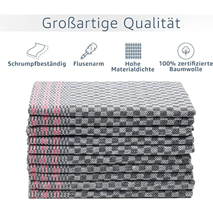 Amago - 10er Pack Allzwecktücher, 100 prozent Baumwolle, 50 x 100 cm - Anthrazit – Bild 5