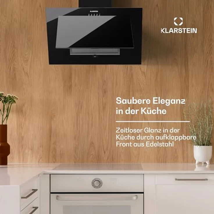 Klarstein Dunstabzugshaube 60cm, Abluft/Umluft Dunstabzugshaube mit Spülmaschinenfestem Filter, Energieeffizienz A++, LED-Beleuchtung, Leise Abzugshaube mit 305m³/h Luftstrom, Edelstahl – Bild 2