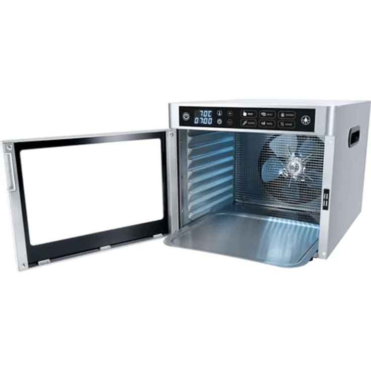 Steba ED 80 Steel Deluxe Dörrautomat, 8 Aufsätze, Temperatur 35-85°C, LED-Display, Silber – Bild 5