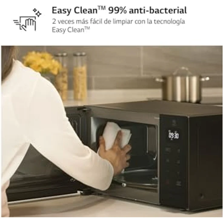 LG MH7032JAS Mikrowelle mit Grill und LED-Display, 30 L und 900 W, Grillfunktion 1000 W, schnelleres Kochen, geschmacksneutral, einfache Reinigung, Schwarz – Bild 5