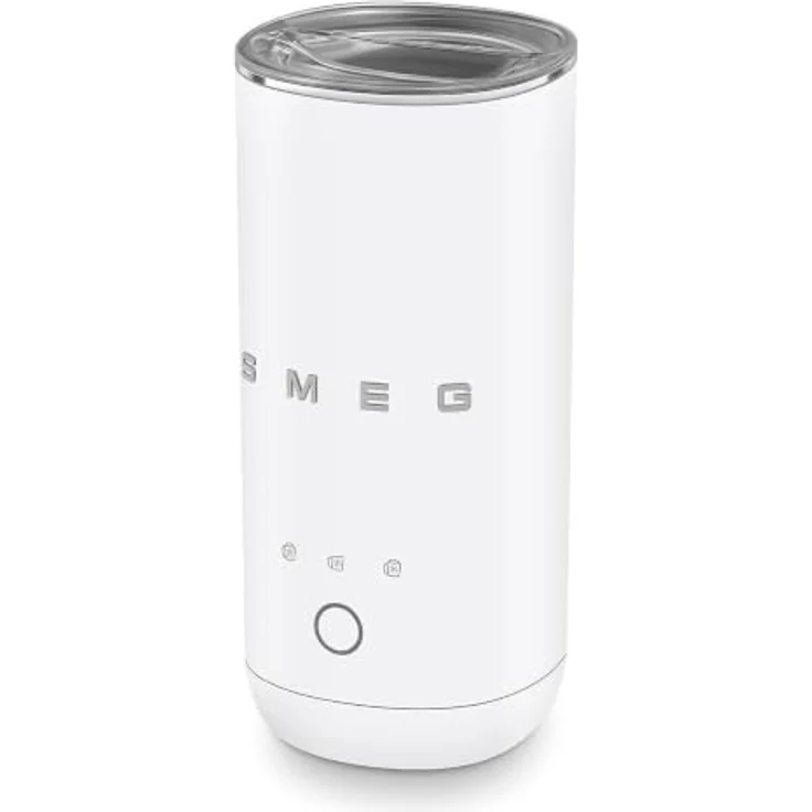 Smeg MFF02WHMEU Milchaufschäumer, 3 Programme für heiße und kalte Milch, 500 W, weiß-matt – Bild 3