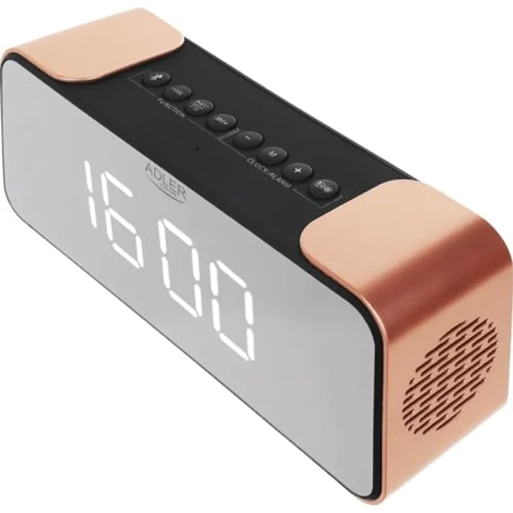 Adler Europe AD 1190 Kabelloser Radiowecker – FM-Radio, 3 Weckermodi, Bluetooth 5.0, LED-Display in Kupfer Schwarz, 1800 mAh Akku – Bild 3